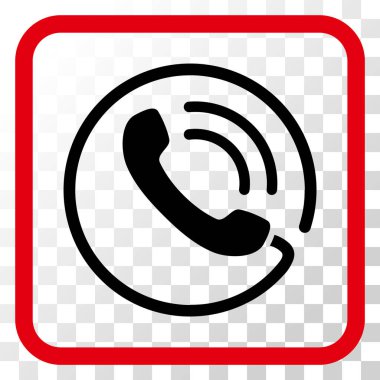 Telefon vektör simgesi bir çerçeve içinde