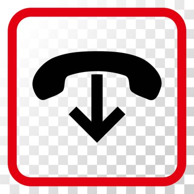 Vektör simgesi bir çerçeve içinde telefon asmak