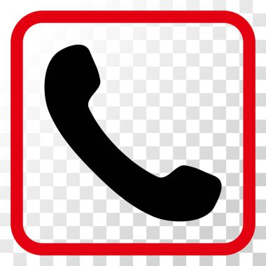 Telefon alıcı vektör simgesi bir çerçeve içinde