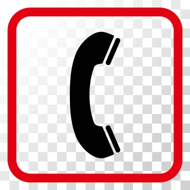 Telefon alıcı vektör simgesi bir çerçeve içinde
