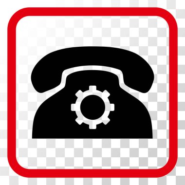 Telefon ayarları vektör simgesi bir çerçeve içinde