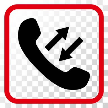 Vektör simgesi bir çerçevede konuşurken telefon