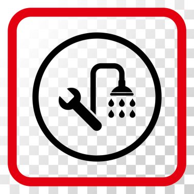 Sıhhi tesisat vektör simgesi bir çerçeve içinde