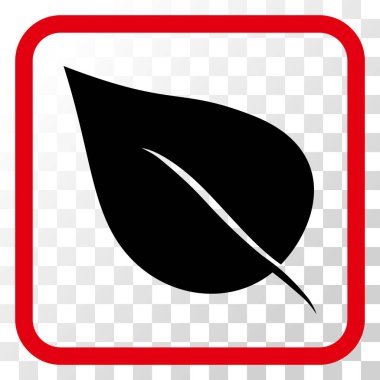 Bitki yaprak vektör simgesi bir çerçeve içinde