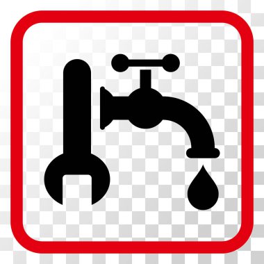 Sıhhi tesisat vektör simgesi bir çerçeve içinde