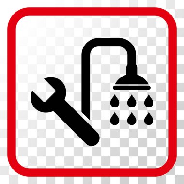 Sıhhi tesisat vektör simgesi bir çerçeve içinde