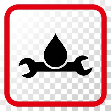 Sıhhi tesisat vektör simgesi bir çerçeve içinde