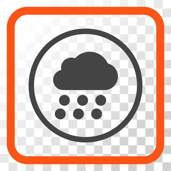 Regenwolken-Vektor-Symbol in einem Rahmen — Stockvektor