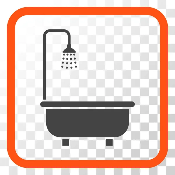 Shower Bath Vector Icon In a Frame — Stock Vector
