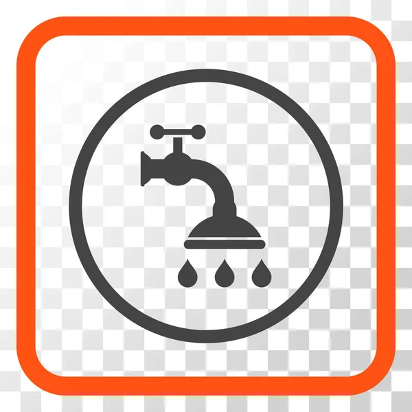 Grifo de ducha Vector icono en un marco — Vector de stock