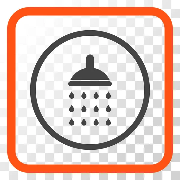 Shower Vector Icon In a Frame — Stock Vector