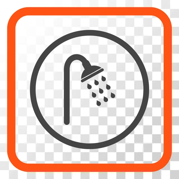 Shower Vector Icon In a Frame — Stock Vector