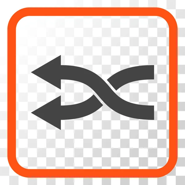 Shuffle Pfeile links Vektor-Symbol in einem Rahmen — Stockvektor