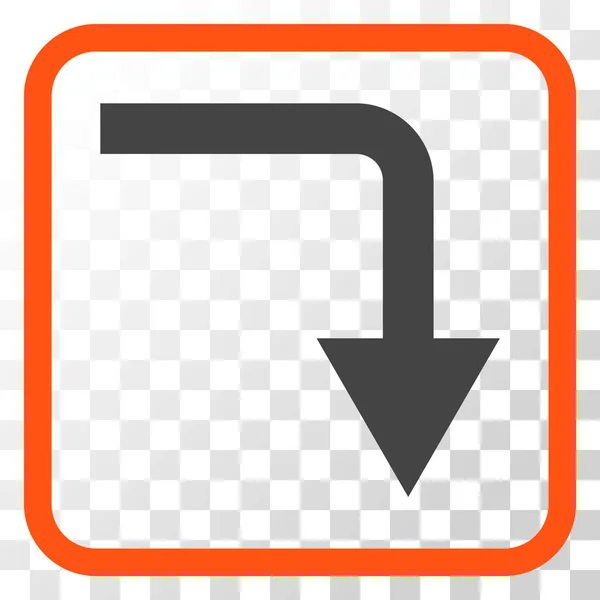 Turn Down Vector Icon In een Frame — Stockvector