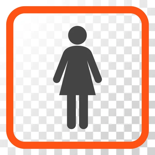 Icône vectorielle femme dans un cadre — Image vectorielle