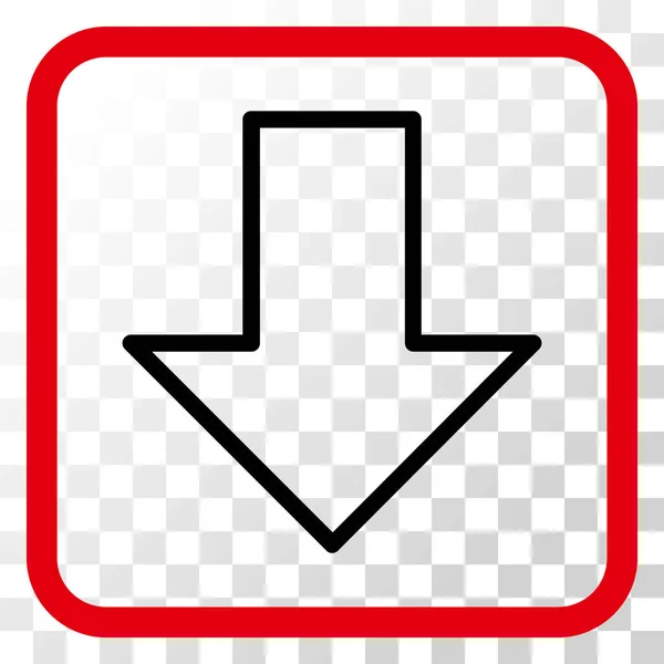 Arrow Down Vector Icon într-un cadru — Vector de stoc