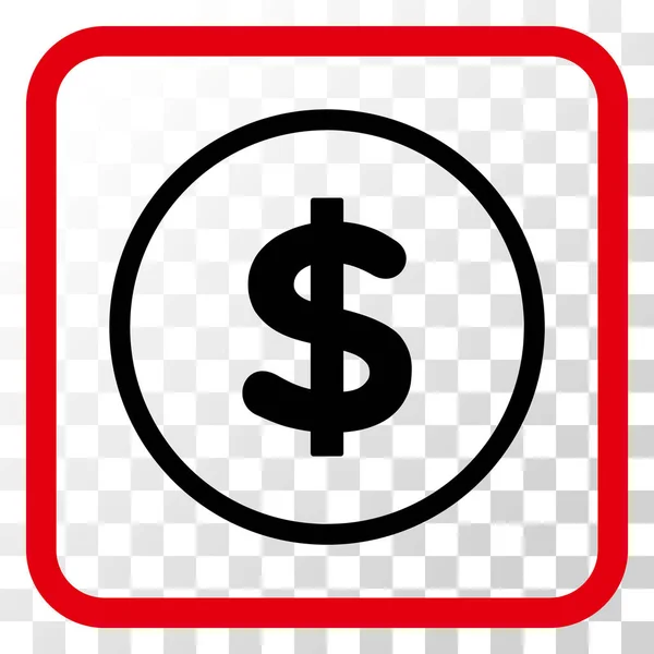 Dollar Vector Icon In a Frame — Stock Vector