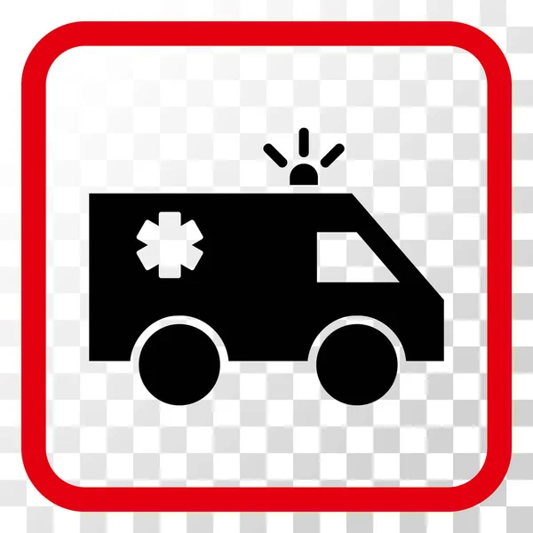 Icono del vector del coche de emergencia en un marco — Archivo Imágenes Vectoriales