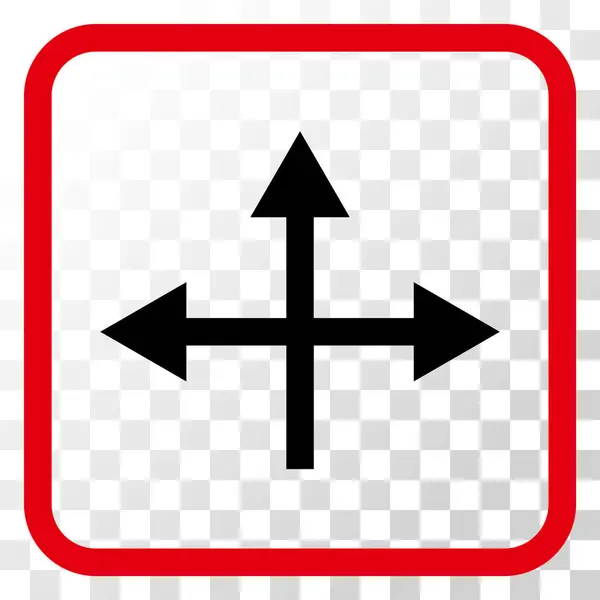 Icône vectorielle des directions d'intersection dans un cadre — Image vectorielle