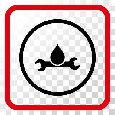 Sıhhi tesisat vektör simgesi bir çerçeve içinde