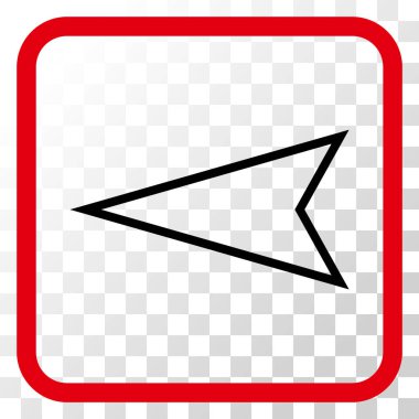 İşaretçi sol vektör simgesi bir çerçeve içinde