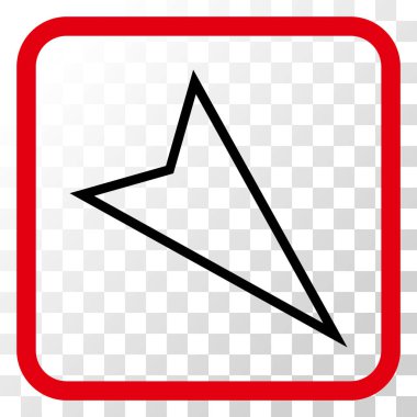 İşaretçi vektör simgesi bir çerçeve içinde aşağı