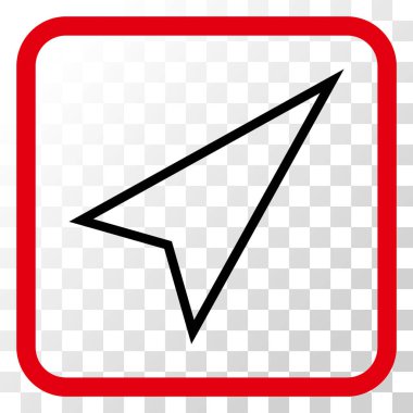 İşaretçiyi doğru yukarı vektör simgesi bir çerçeve içinde