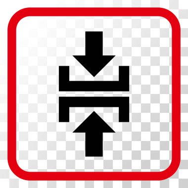 Basın düşey yönde vektör simgesi bir çerçeve içinde