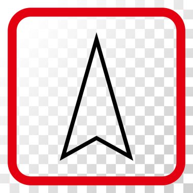 İşaretçi vektör simgesi bir çerçeve içinde yukarı