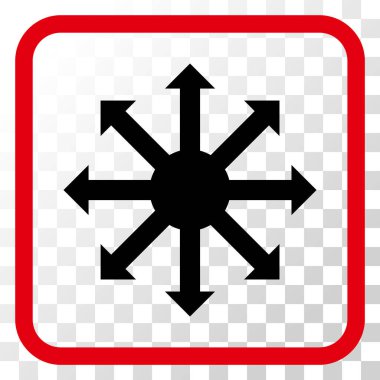 Radyal oklar bir çerçeve içinde simge vektör