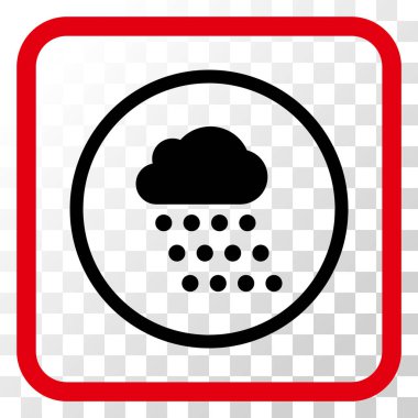 Yağmur bulutu vektör simgesi bir çerçeve içinde