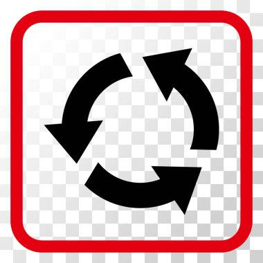 Geri dönüşüm vektör simgesi bir çerçeve içinde