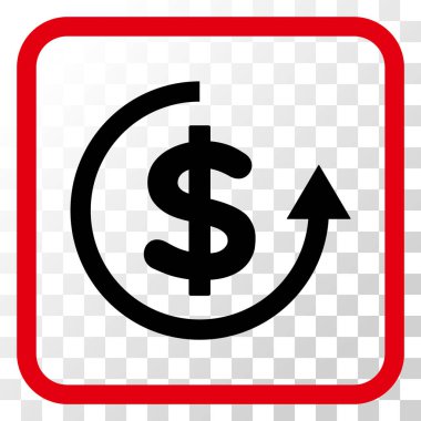 Geri ödeme vektör simgesi bir çerçeve içinde