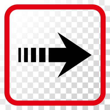 Doğru vektör simgesi bir çerçevede göndermek