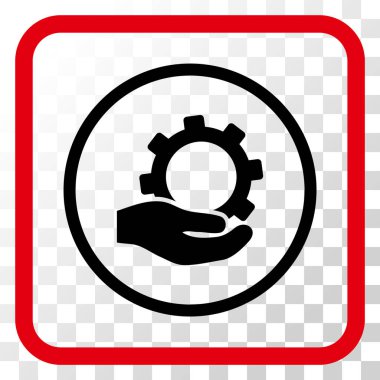 Hizmet vektör simgesi bir çerçeve içinde