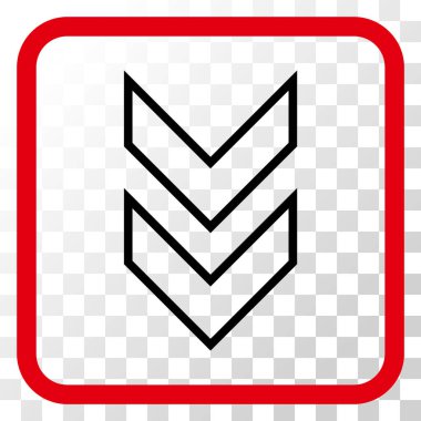 Vektör simgesi bir çerçeve içinde aşağı kaydır