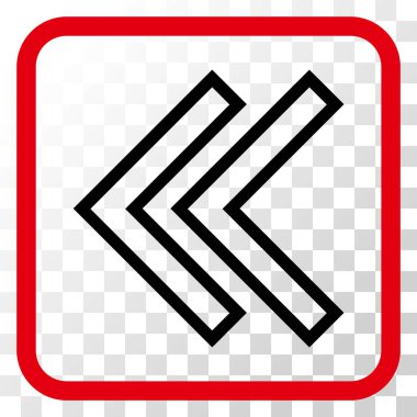 Shift Sol vektör simgesi bir çerçeve içinde