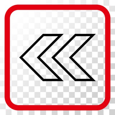 Shift Sol vektör simgesi bir çerçeve içinde