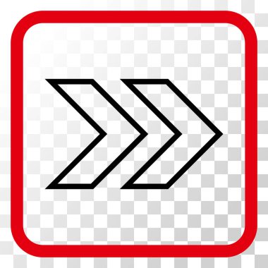 Üst karakter doğru vektör simgesi bir çerçeve içinde