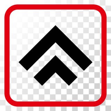 Vektör simgesi bir çerçeve içinde yukarı kayması