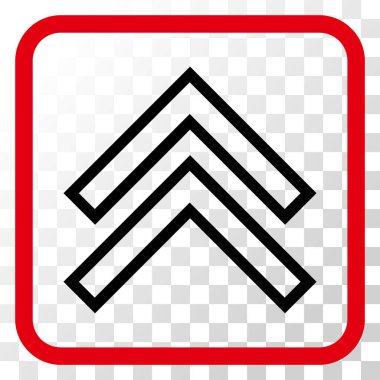 Vektör simgesi bir çerçeve içinde yukarı kayması