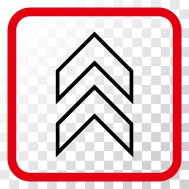 Vektör simgesi bir çerçeve içinde yukarı kayması