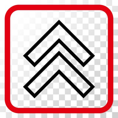 Vektör simgesi bir çerçeve içinde yukarı kayması