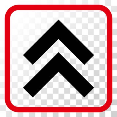 Vektör simgesi bir çerçeve içinde yukarı kayması