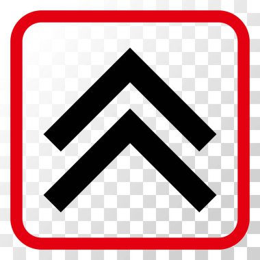 Vektör simgesi bir çerçeve içinde yukarı kayması