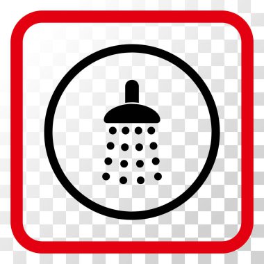 Duş vektör simgesi bir çerçeve içinde