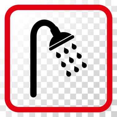 Duş vektör simgesi bir çerçeve içinde