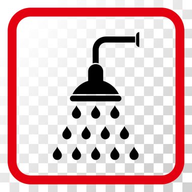 Duş vektör simgesi bir çerçeve içinde