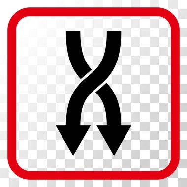 Vektör simgesi aşağı okları bir çerçevede shuffle