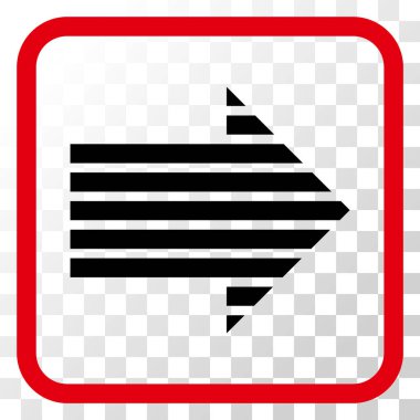 Şerit ok doğru vektör simgesi bir çerçeve içinde